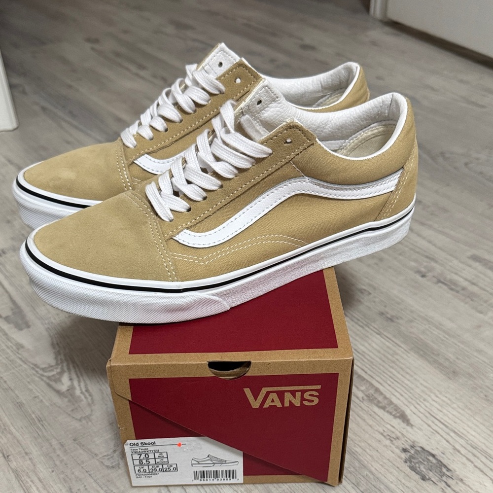 Vans Classic Beige and White Sneakers
